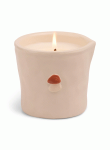 BIS0804EU Bistro 226g Mushroom Embossed Ceramic Candle Paddywax - Wild Mushroom Boxed